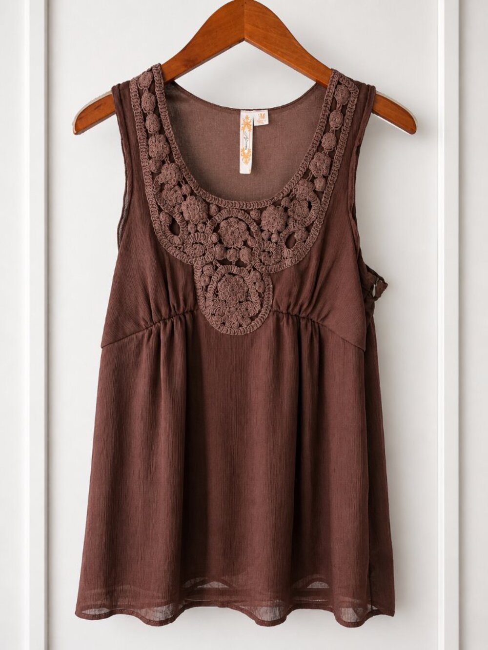 Boho Crochet Detail Blouse – Size M